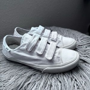 Velcro white vans size 10